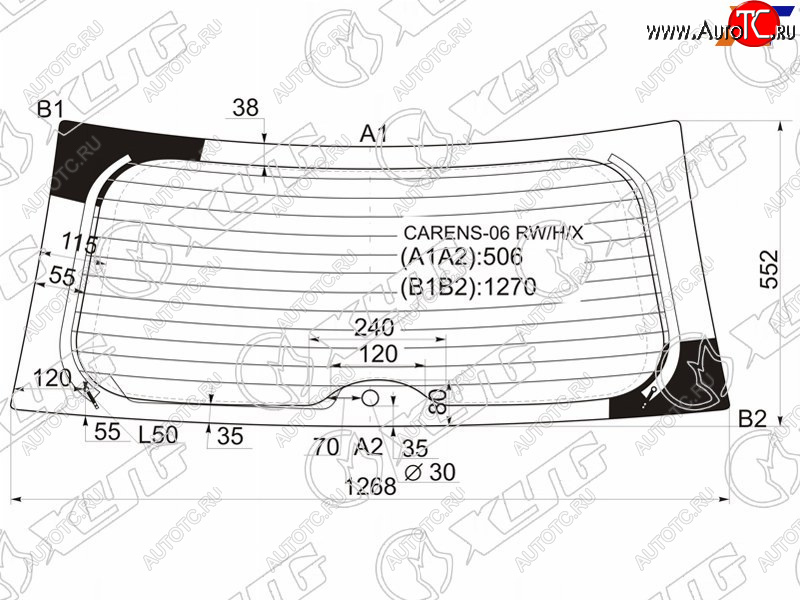 9 549 р. Стекло заднее (Цвет зеленый Обогрев) Kia Carens 06-12 XYG CARENS-06 RW/H/X  с доставкой в г. Керчь