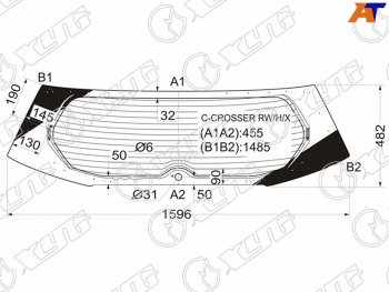 Стекло заднее (Цвет зеленый Обогрев) Citroen C-Crosser 07-12  Peugeot 4007 07-14 XYG C-CROSSER RW/H/X