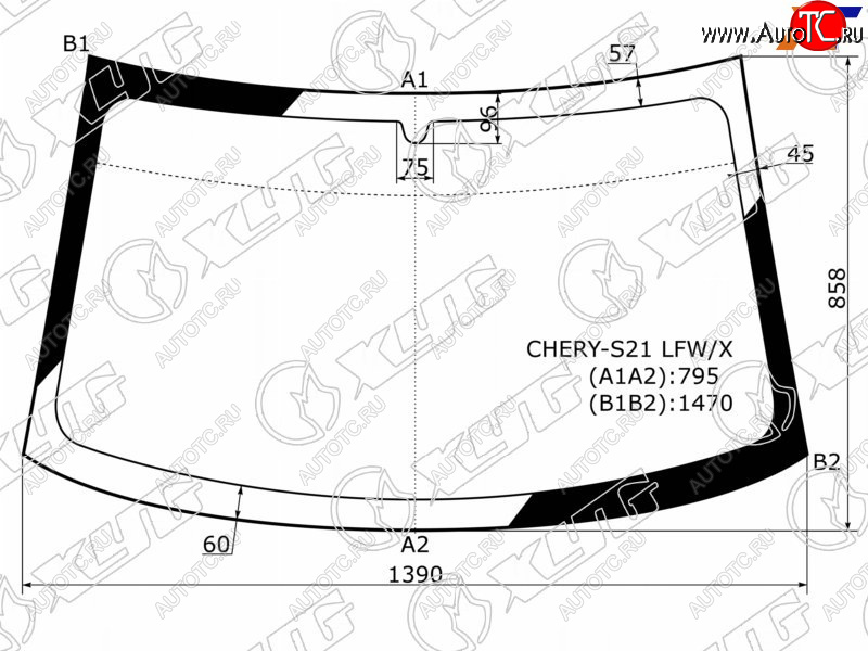 7 849 р. Стекло лобовое Chery QQ6 S21 06-11 XYG CHERY-S21 LFW/X  с доставкой в г. Керчь