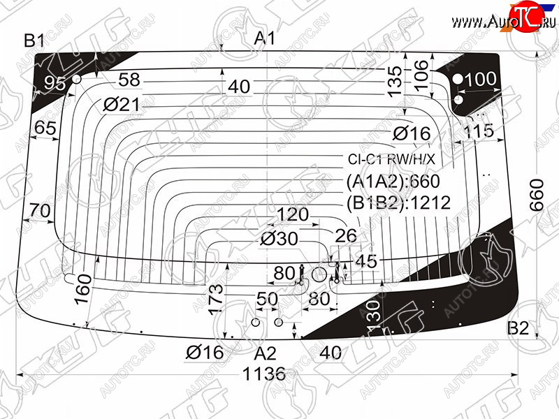 11 449 р. Стекло заднее (Цвет зеленый Обогрев) Citroen C1 05-14  Peugeot 107 05-15 XYG CI-C1 RW/H/X  с доставкой в г. Керчь