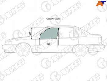 2 199 р. Стекло боковое опускное (Спереди Слева Цвет зеленый) Daewoo Nexia 94-16 XYG CIELO FD/LH  с доставкой в г. Керчь. Увеличить фотографию 2