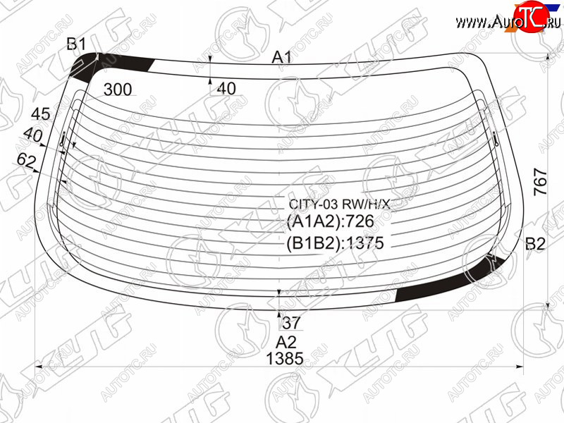 8 499 р. Стекло заднее (Цвет зеленый Обогрев Антенна) Honda City 02-08  Fit Aria 02-09 XYG CITY-03 RW/H/X  с доставкой в г. Керчь