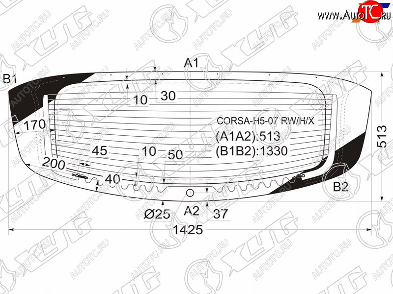 10 599 р. Стекло заднее (Цвет зеленый Обогрев 5D HBK) Opel Corsa 06-14 XYG CORSA-H5-07 RW/H/X  с доставкой в г. Керчь