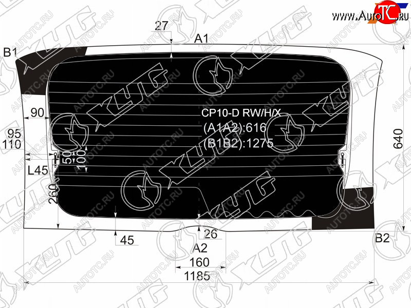 10 999 р. Стекло заднее (Затемненное Обогрев) Toyota Funcargo 99-05  Yaris Verso 99-06 XYG CP10-D RW/H/X  с доставкой в г. Керчь