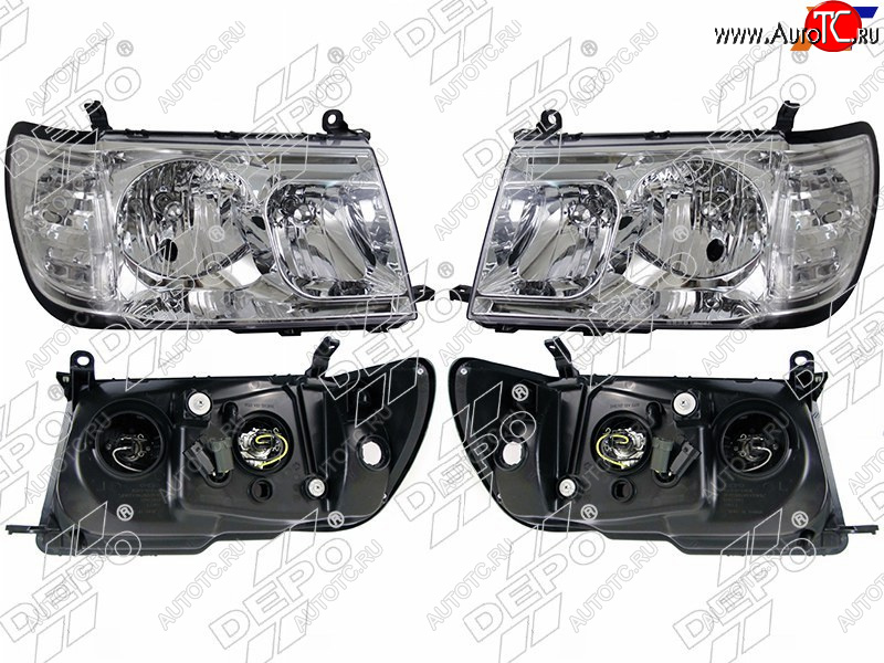 27 599 р. Фара Toyota Land Cruiser (J100) 98-05 (Галоген Комплект Ручная регулировка) DEPO D12-1103P-LD-E1  с доставкой в г. Керчь