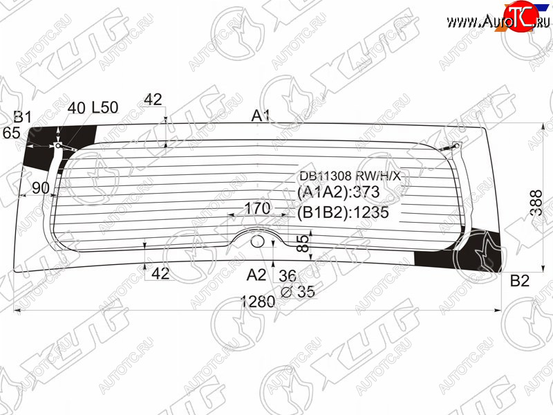 12 649 р. Стекло заднее с обогревом JEEP PATRIOT 07-16                                                         XYG DB11308 RW/H/X  с доставкой в г. Керчь