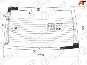 Стекло заднее (Цвет зеленый Обогрев 4D SED) Ford Focus 98-04 XYG DB09532 RW/H/X
