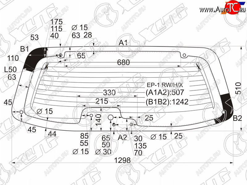 8 499 р. Стекло заднее (Цвет зеленый Обогрев) Mazda Tribute 00-07 XYG EP-1 RW/H/X  с доставкой в г. Керчь