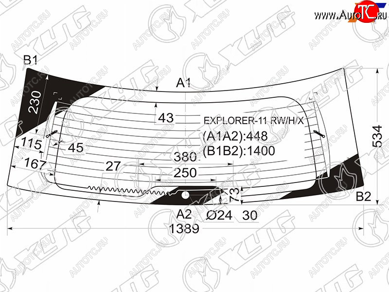 13 899 р. Стекло заднее (Цвет зеленый Обогрев) Ford Explorer 10-19 XYG EXPLORER-11 RW/H/X  с доставкой в г. Керчь