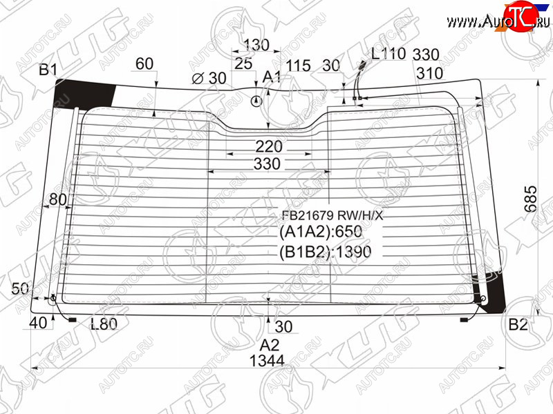 13 949 р. Стекло заднее (Цвет зеленый Обогрев Антенна) Land Rover Range Rover 02-12 XYG FB21679 RW/H/X  с доставкой в г. Керчь