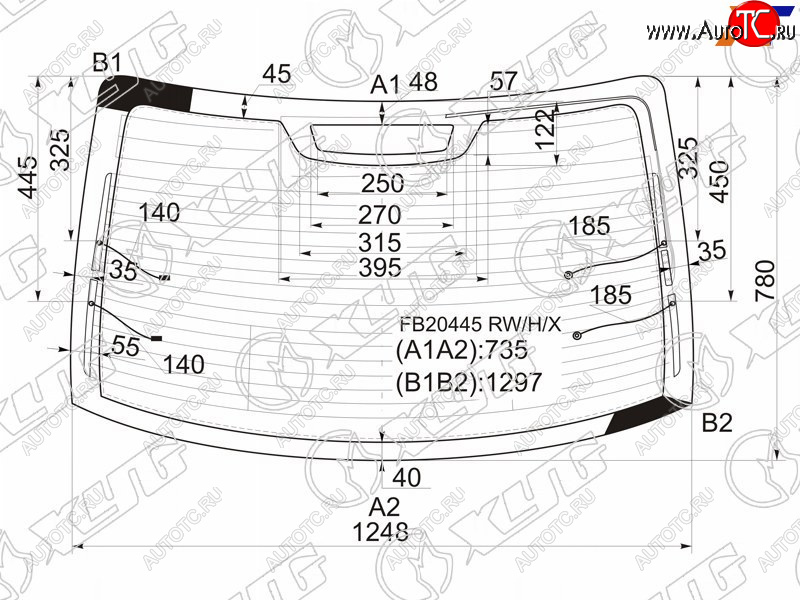 9 749 р. Стекло заднее (Цвет зеленый Обогрев Антенна) BMW 3-Series 98-06 XYG FB20445 RW/H/X  с доставкой в г. Керчь