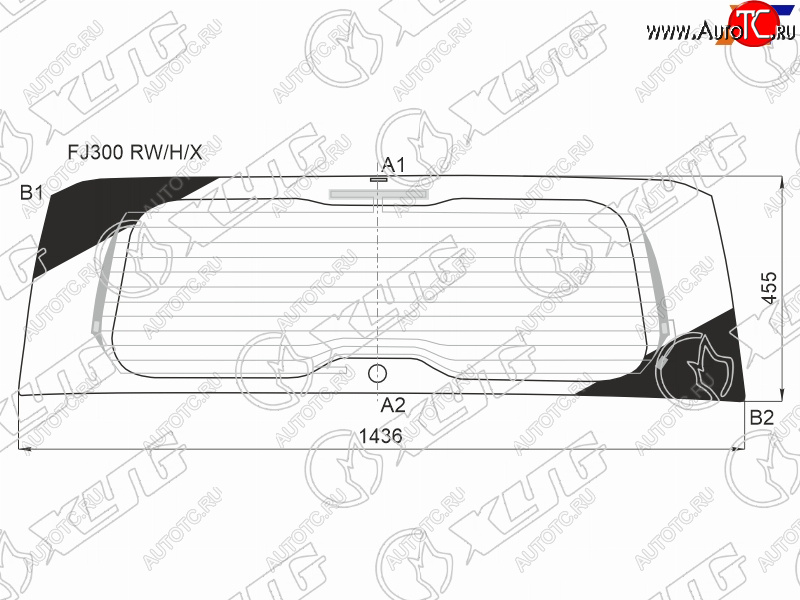 9 949 р. Стекло заднее (Цвет зеленый Обогрев Антенна) Toyota Land Cruiser (J300) 21- XYG FJ300 RW/H/X  с доставкой в г. Керчь