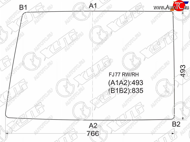5 699 р. Стекло заднее (Цвет зеленый) Toyota Land Cruiser 84-  Land Cruiser Prado (J70) 87-96 XYG FJ77 RW/RH  с доставкой в г. Керчь