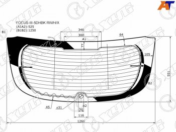 Стекло заднее (Цвет зеленый Обогрев Антенна) Ford Focus 10-15 XYG FOCUS-III-5DHBK RW/H/X