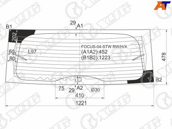 Стекло заднее (Цвет зеленый Обогрев) Ford Focus 04-11 XYG FOCUS-04-STW RW/H/X