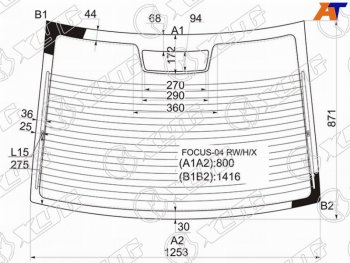Стекло заднее (Цвет зеленый Обогрев 4D SED) Ford Focus 04-11 XYG FOCUS-04 RW/H/X