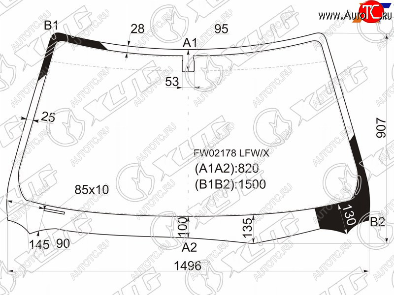 7 399 р. Стекло лобовое Lexus ES 96-01 XYG FW02178 LFW/X  с доставкой в г. Керчь
