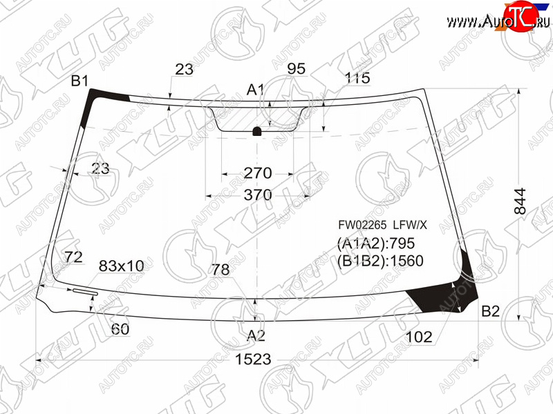 5 449 р. Стекло лобовое Toyota Highlander 00-07  Kluger V 00-07 XYG FW02265 LFW/X  с доставкой в г. Керчь