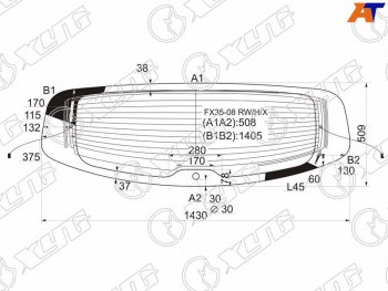 Стекло заднее (Цвет зеленый Обогрев Антенна) Infiniti FX35 08-12  FX30d 10-12  FX37 08-13  FX50 XYG FX35-08 RW/H/X