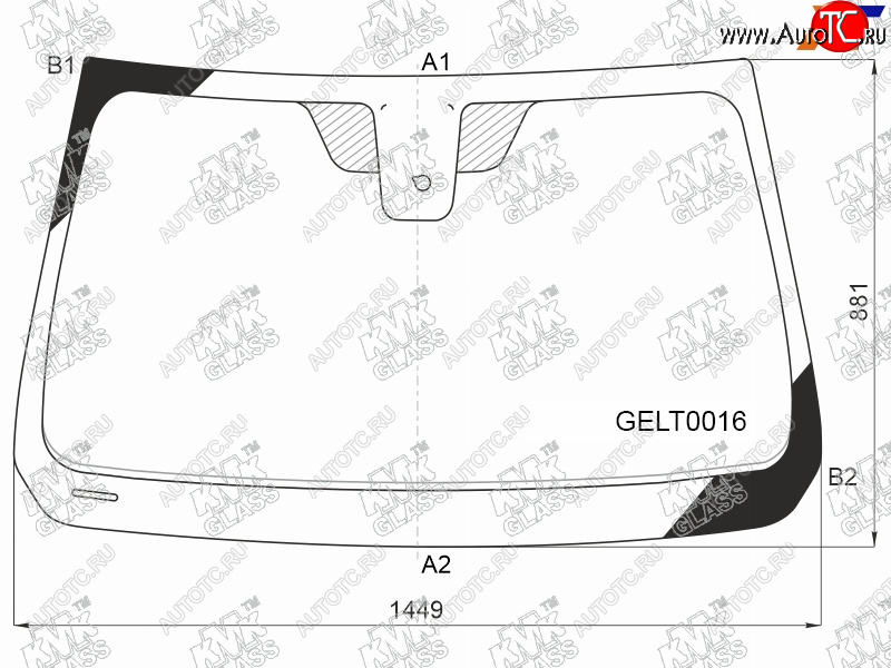 4 999 р. Стекло лобовое (Датчик дождя) Geely Atlas 16-                                                        KMK GELT0016  с доставкой в г. Керчь