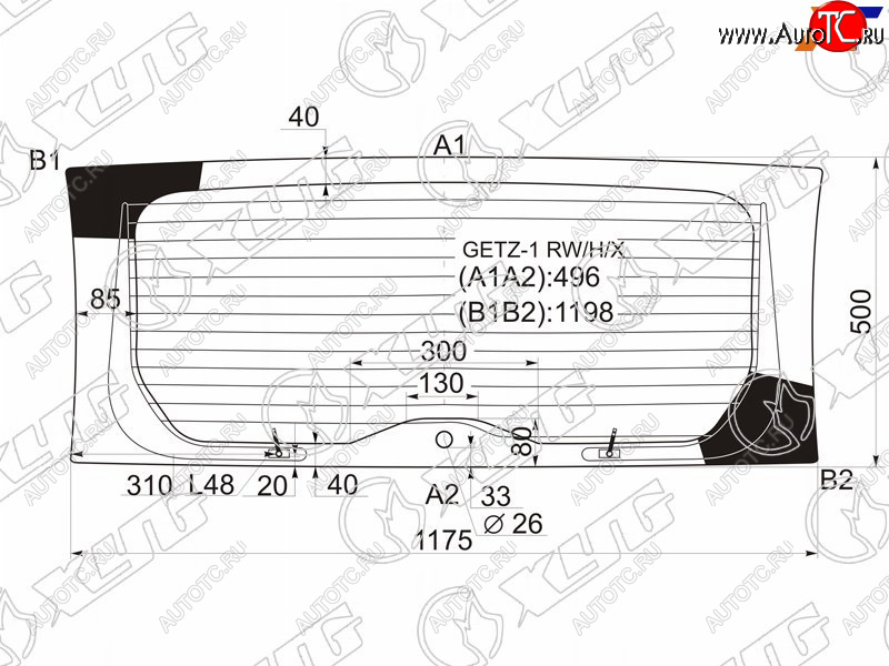 7 549 р. Стекло заднее (Цвет зеленый Обогрев) Hyundai Getz 02-11  Click 02-11 XYG GETZ-1 RW/H/X  с доставкой в г. Керчь
