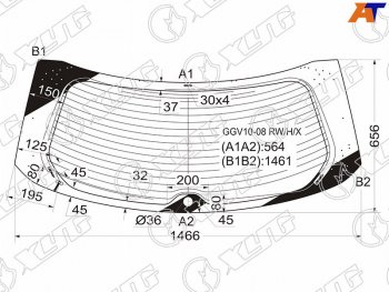 Стекло заднее (Цвет зеленый Обогрев Антенна) Toyota Venza 08-16 XYG GGV10-08 RW/H/X