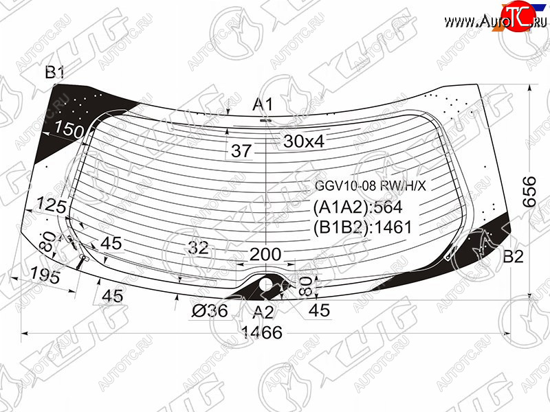 10 399 р. Стекло заднее (Цвет зеленый Обогрев Антенна) Toyota Venza 08-16 XYG GGV10-08 RW/H/X  с доставкой в г. Керчь