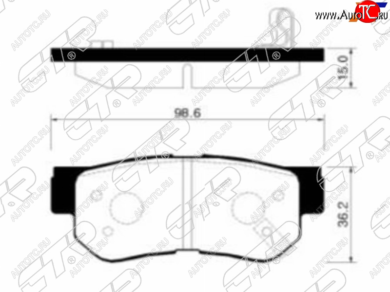 1 849 р. Колодки тормозные задние RH-LH SAT Hyundai Sonata EF рестайлинг ТагАЗ (2001-2013)  с доставкой в г. Керчь