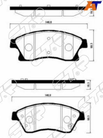 Копируемое: Колодки тормозные передние FL-FR SAT Chevrolet Aveo T250 хэтчбек 5 дв рестайлинг (2006-2011) (диски 300 мм)