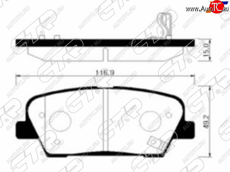 2 049 р. Колодки тормозные задние RH-LH SAT Hyundai Santa Fe DM дорестайлинг (2012-2016)  с доставкой в г. Керчь