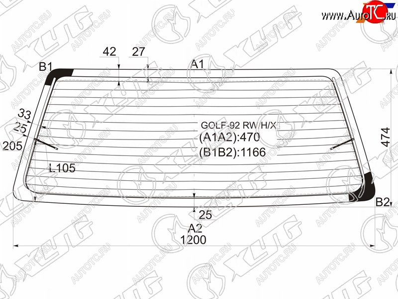 3 599 р. Стекло заднее (Цвет зеленый Обогрев) Volkswagen Golf 91-99 XYG GOLF-92 RW/H/X  с доставкой в г. Керчь