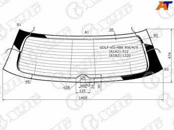 Стекло заднее (Цвет зеленый Обогрев Антенна) Volkswagen Golf 12-19 XYG GOLF-VII-HBK RW/H/X