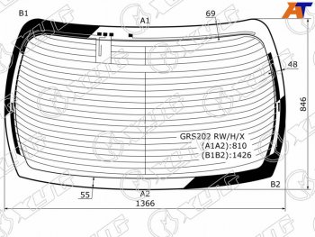 Стекло заднее (Цвет зеленый Обогрев Антенна) Toyota Crown 08-12 XYG GRS202 RW/H/X