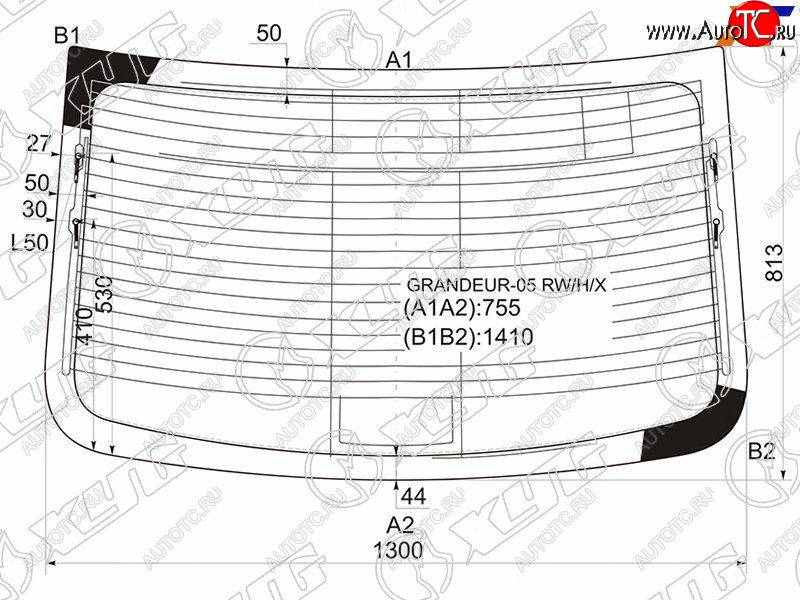 13 199 р. Стекло заднее (Цвет зеленый Обогрев Антенна) Hyundai Azera 05-16  Grandeur 05-16 XYG GRANDEUR-05 RW/H/X  с доставкой в г. Керчь