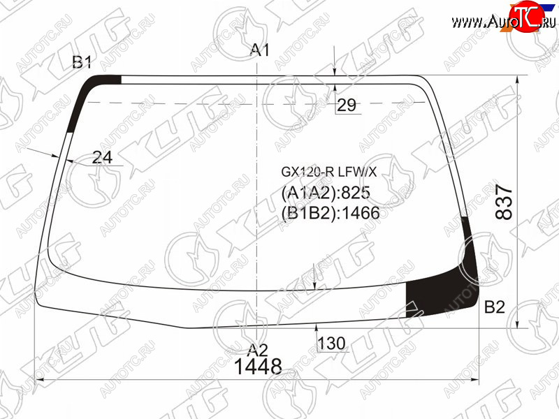 8 199 р. Стекло лобовое TOYOTA VEROSSA 01-04 XYG GX120-R LFW/X  с доставкой в г. Керчь