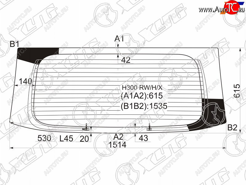 7 999 р. Стекло заднее (Цвет зеленый Обогрев) Hyundai H1 07-22  Starex 07-17 XYG H300 RW/H/X  с доставкой в г. Керчь