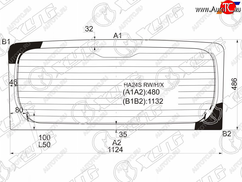 7 999 р. Стекло заднее (Цвет зеленый Обогрев) Mazda Carol 04-09  Nissan Pino 07-10  Suzuki Alto 04-09 XYG HA24S RW/H/X  с доставкой в г. Керчь