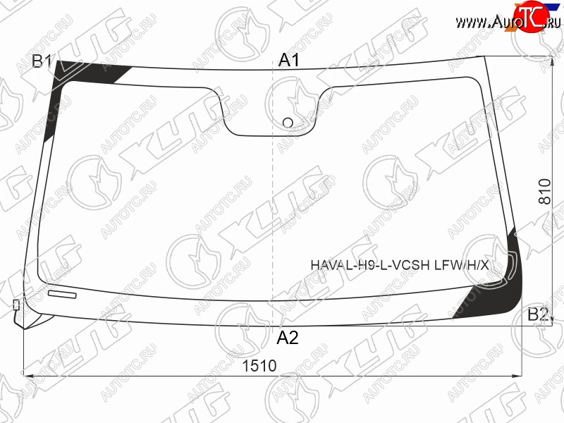 8 549 р. Стекло лобовое (Обогрев щеток Датчик дождя) Haval H9 15-17 XYG HAVAL-H9-L-VCSH LFW/H/X  с доставкой в г. Керчь