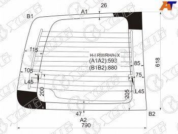 Стекло заднее (Цвет зеленый Обогрев) Hyundai H1 97-07  Starex 97-07 XYG H-I RW/RH/H/X