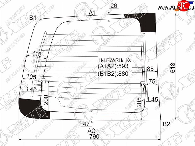 4 999 р. Стекло заднее (Цвет зеленый Обогрев) Hyundai H1 97-07  Starex 97-07 XYG H-I RW/RH/H/X  с доставкой в г. Керчь