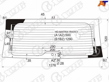 Стекло заднее (Цвет зеленый Обогрев) Hyundai Lavita 01-07  Matrix 01-10 XYG HD-MATRIX RW/H/X