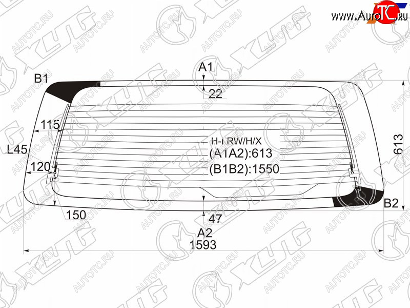 9 549 р. Стекло заднее (Цвет зеленый Обогрев) Hyundai H1 97-07  Starex 97-07 XYG H-I RW/H/X  с доставкой в г. Керчь