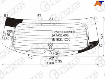 Стекло заднее (Цвет зеленый Обогрев) Great Wall Hover H6 12-16  Haval H6 13-20 XYG HOVER-H6 RW/H/X