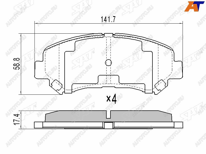 1 359 р. Колодки тормозные перед FR-FL SAT  Nissan Qashqai  1 - X-trail  2 T31  с доставкой в г. Керчь