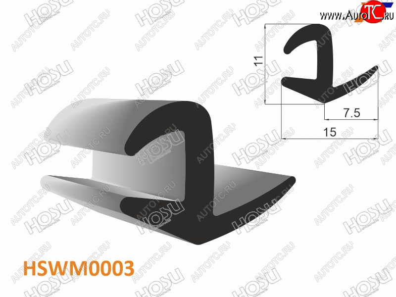 176 р. Молдинг универсальный (тип 8 mm U-LIP) - бухта 30 м.(цена за 1метр) HOSU HSWM0003  с доставкой в г. Керчь