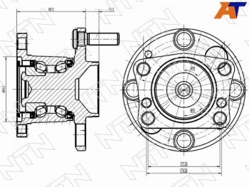5 649 р. Ступичный узел задн. MAZDA DEMIO DE3FS, DE3AS, DE5FS 07-                                             NTN HUB350T-2  с доставкой в г. Керчь. Увеличить фотографию 1
