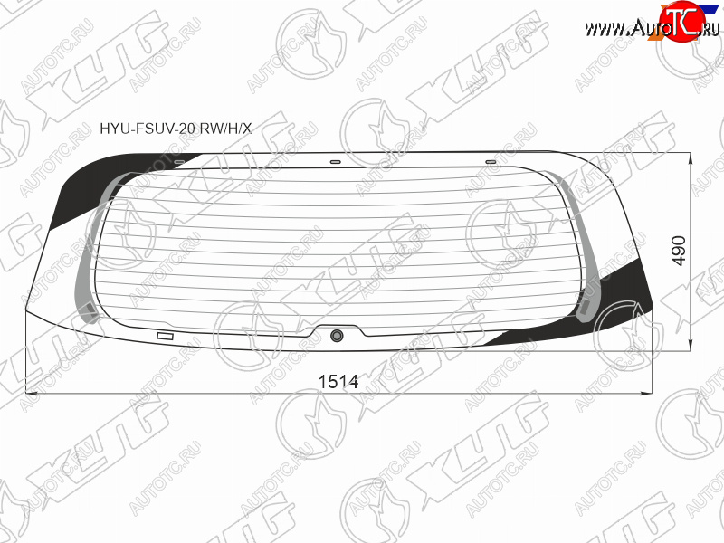10 649 р. Стекло заднее (Цвет зеленый Обогрев) Hyundai Palisade 18- XYG HYU-FSUV-20 RW/H/X  с доставкой в г. Керчь