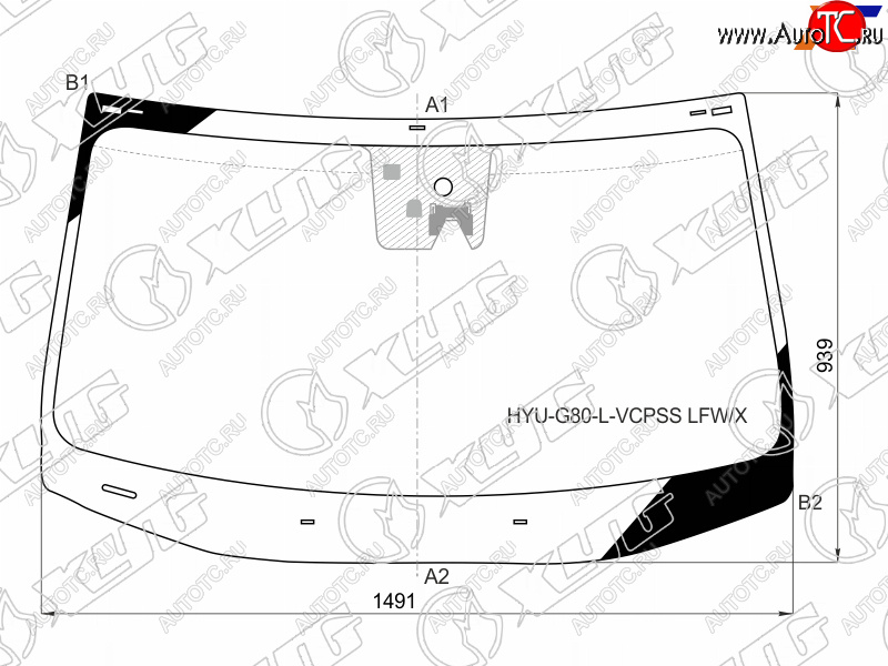 8 649 р. Стекло лобовое (Камера Датчик дождя) Genesis G80 17-20  Hyundai Genesis 14-17 XYG HYU-G80-L-VCPSS LFW/X  с доставкой в г. Керчь