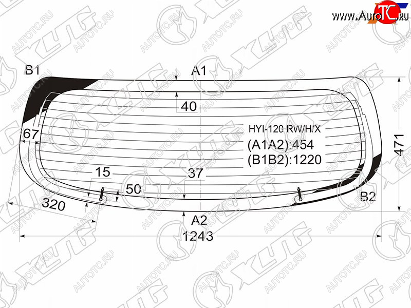 12 649 р. Стекло заднее (Цвет зеленый Обогрев) Hyundai i20 08-14 XYG HYU-I20 RW/H/X  с доставкой в г. Керчь