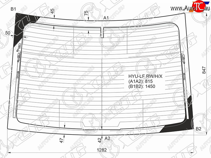 12 449 р. Стекло заднее (Цвет зеленый Обогрев Антенна) Hyundai Sonata 14-19 XYG HYU-LF RW/H/X  с доставкой в г. Керчь